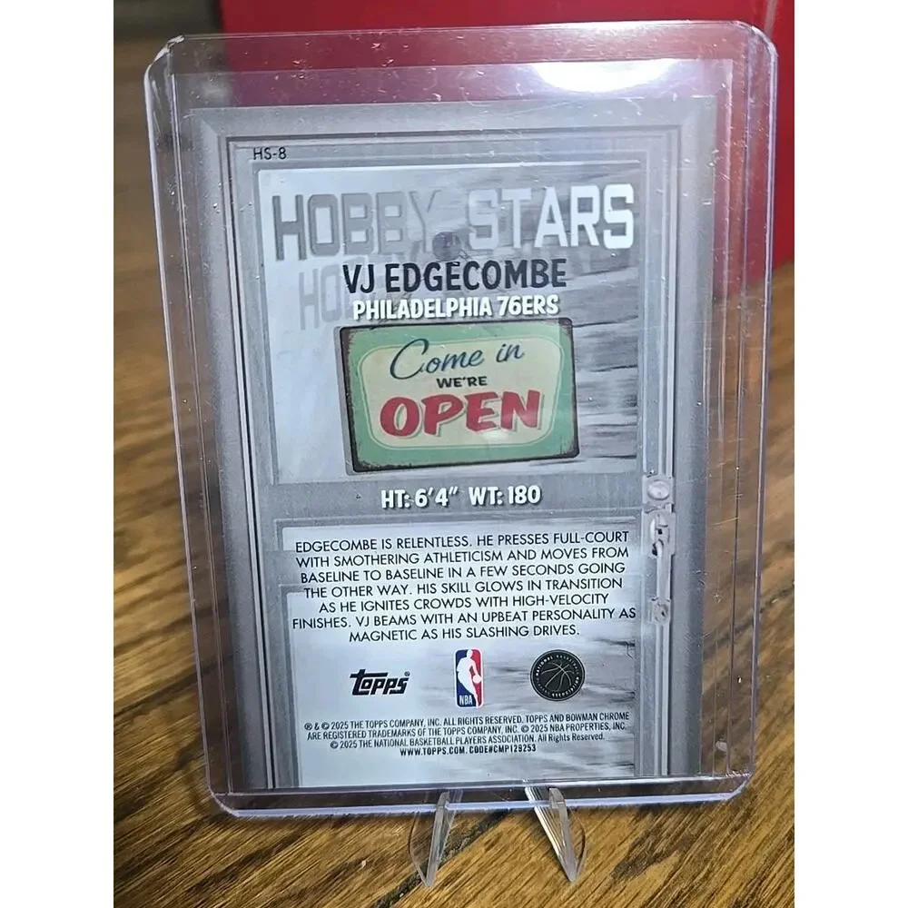 2025-26 Bowman Chrome VJ Edgecombe Hobby Stars Purple Refractor /250 #HS-8 RC - Picture 2 of 3